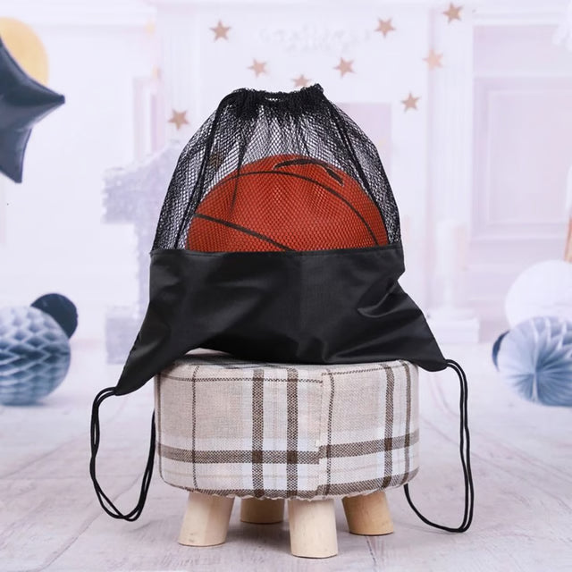 Mesh Ball Storage Backpack Drawstring Sports Gear Bag For Basketball And Soccer