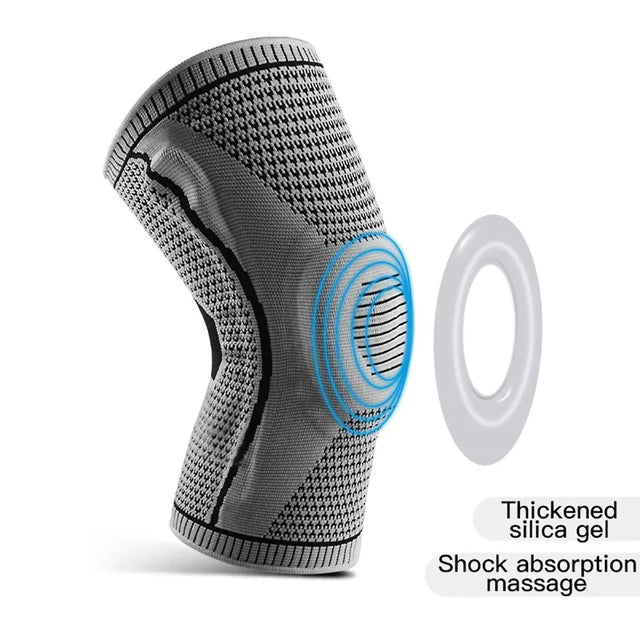 Silicone Knee Pads for Running & Sports Patella Support & Meniscus Compression Knee Brace for Protection