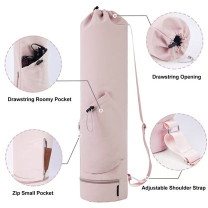 Yoga Mat Bag with Water Bottle Pocket & Wet Storage Multi-Functional Carrier for Gym, Pilates & Fitness