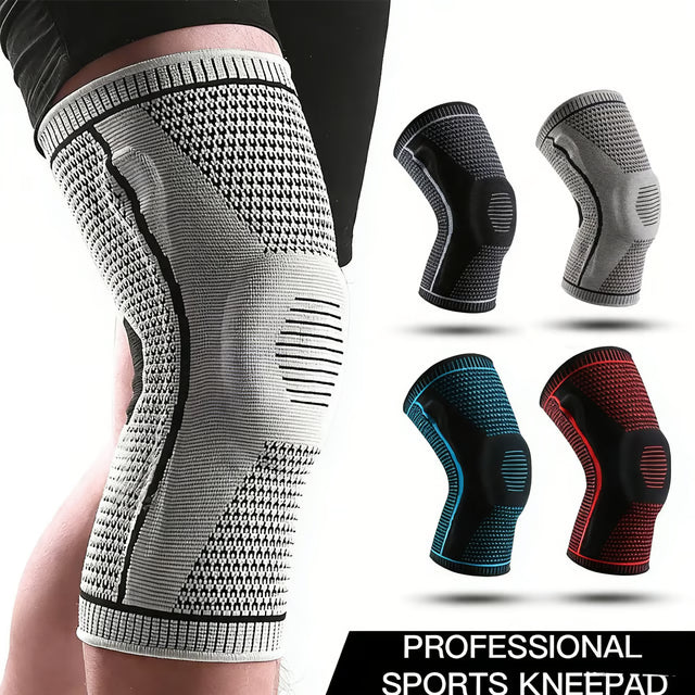 Silicone Knee Pads for Running & Sports Patella Support & Meniscus Compression Knee Brace for Protection