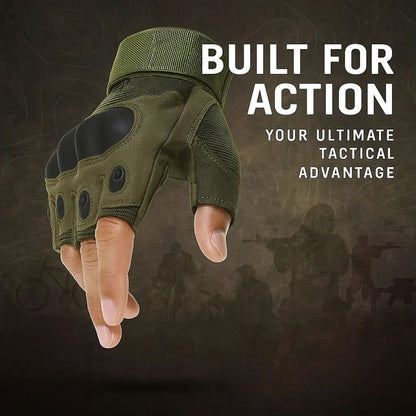 Half Finger Men's Tactical Gloves – Impact Resistant Outdoor Sports & Military Gear
