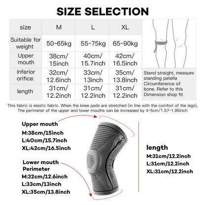 Silicone Knee Pads for Running & Sports Patella Support & Meniscus Compression Knee Brace for Protection