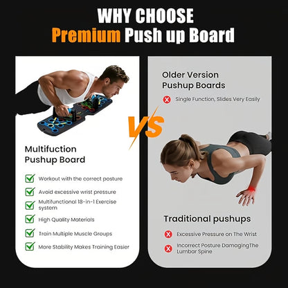 Foldable Portable Multifunctional Push-Up Board Set with Handles, Fitness Equipment for Arms Chest Abdomen and Back